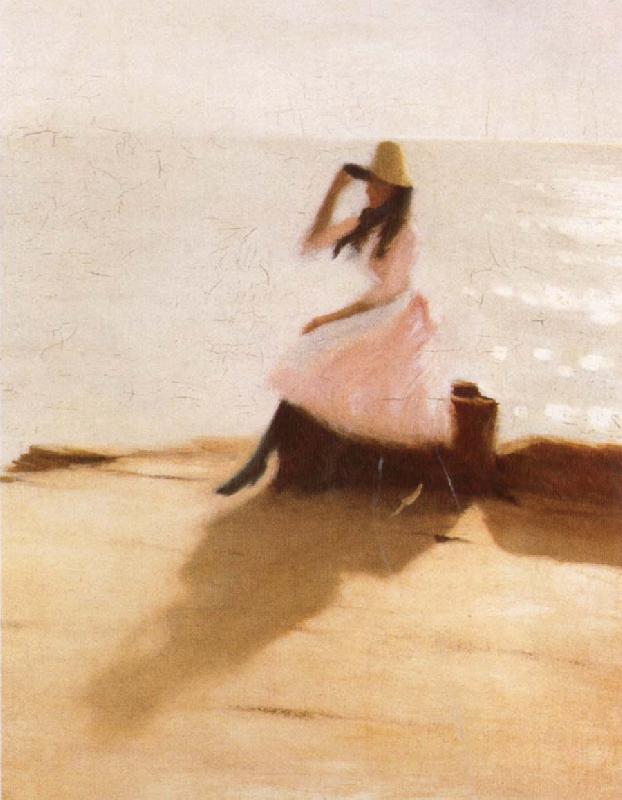 Philip Wilson Steer Young woman on the Beach Sweden oil painting art